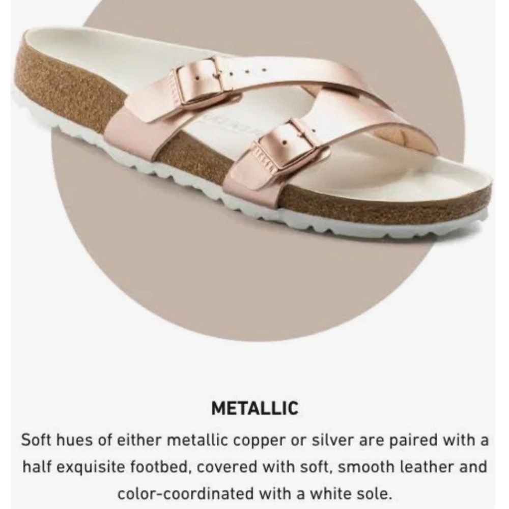 Birkenstock gold sandals size 39 (8.5)